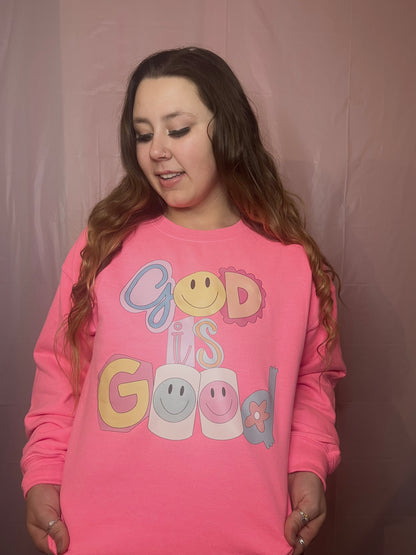 God Is Good Sweatshirt | PINK