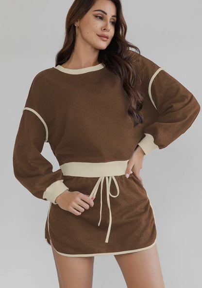 Mocha Cozy Skort Set